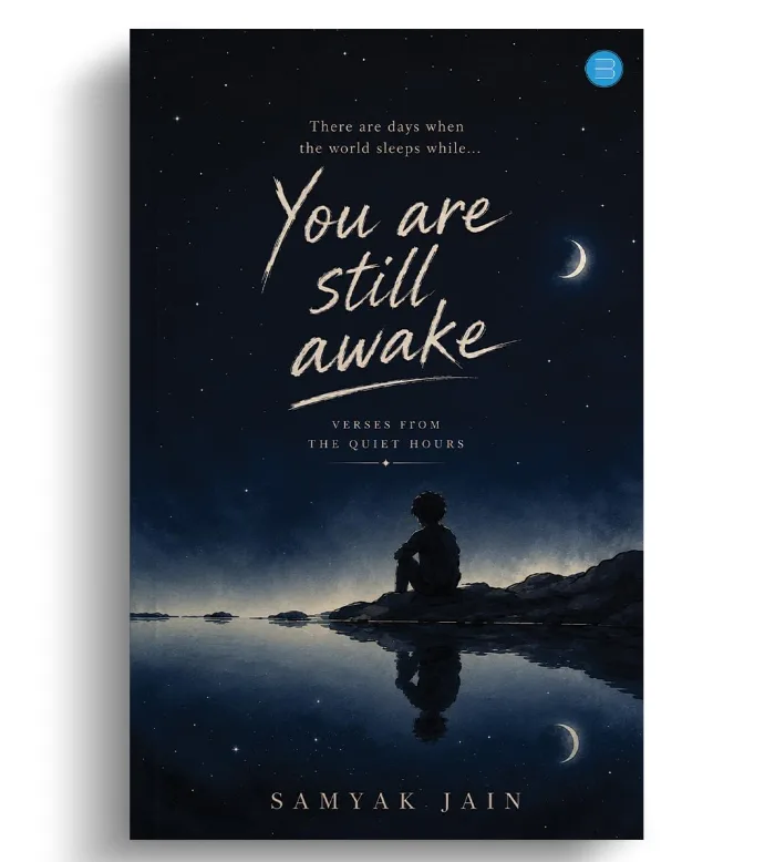 This cover page is designed meaningfully having a reflection of oneself in the lake which represents the nature of this book, as it is expected that a reader will find his/her true reflection in it and with little stars and a crescent moon, the page sets a mood that even in the dark there is a light