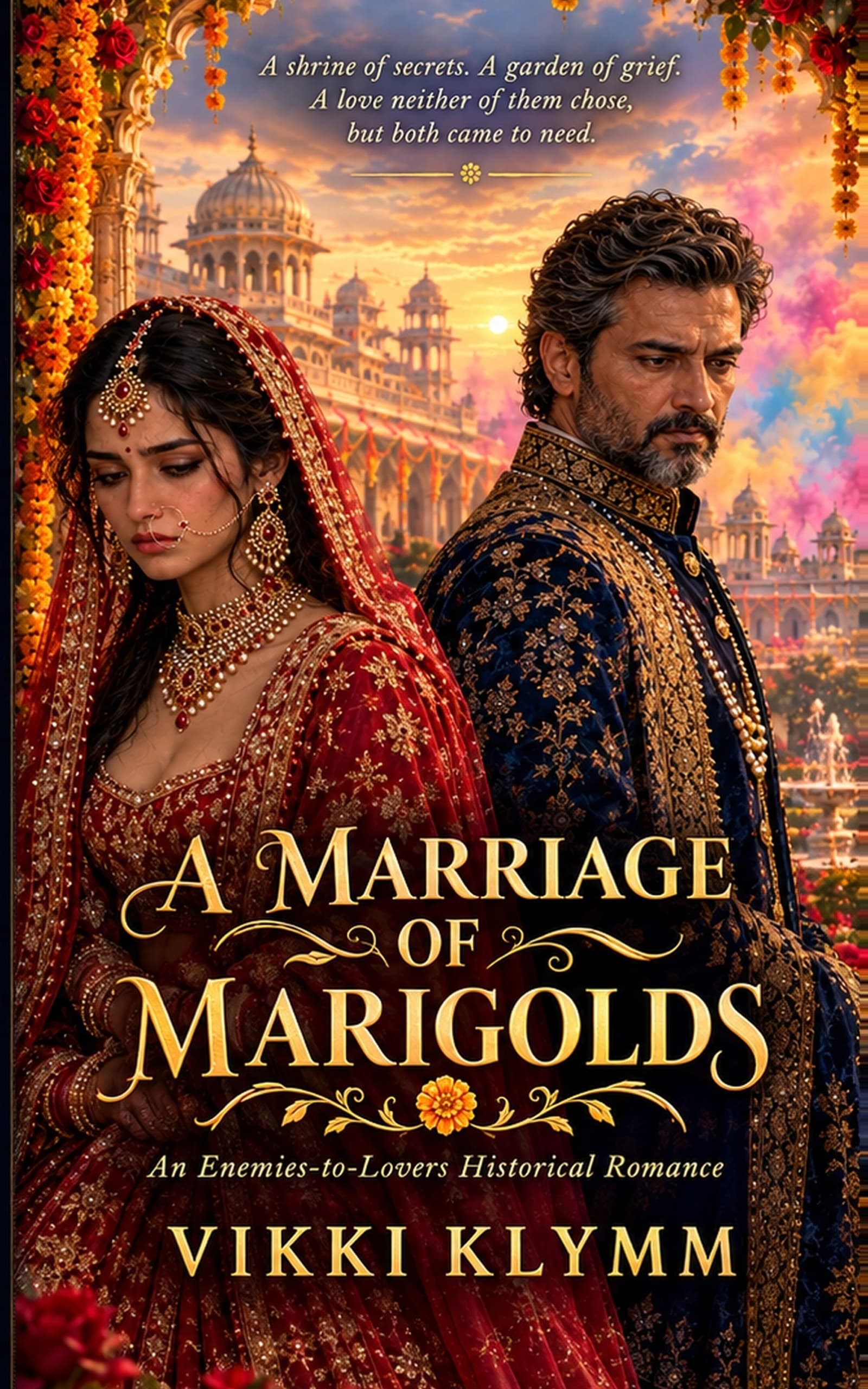 A Marriage of Marigolds by Vikki Klymm, Romance book cover on IndieFiction