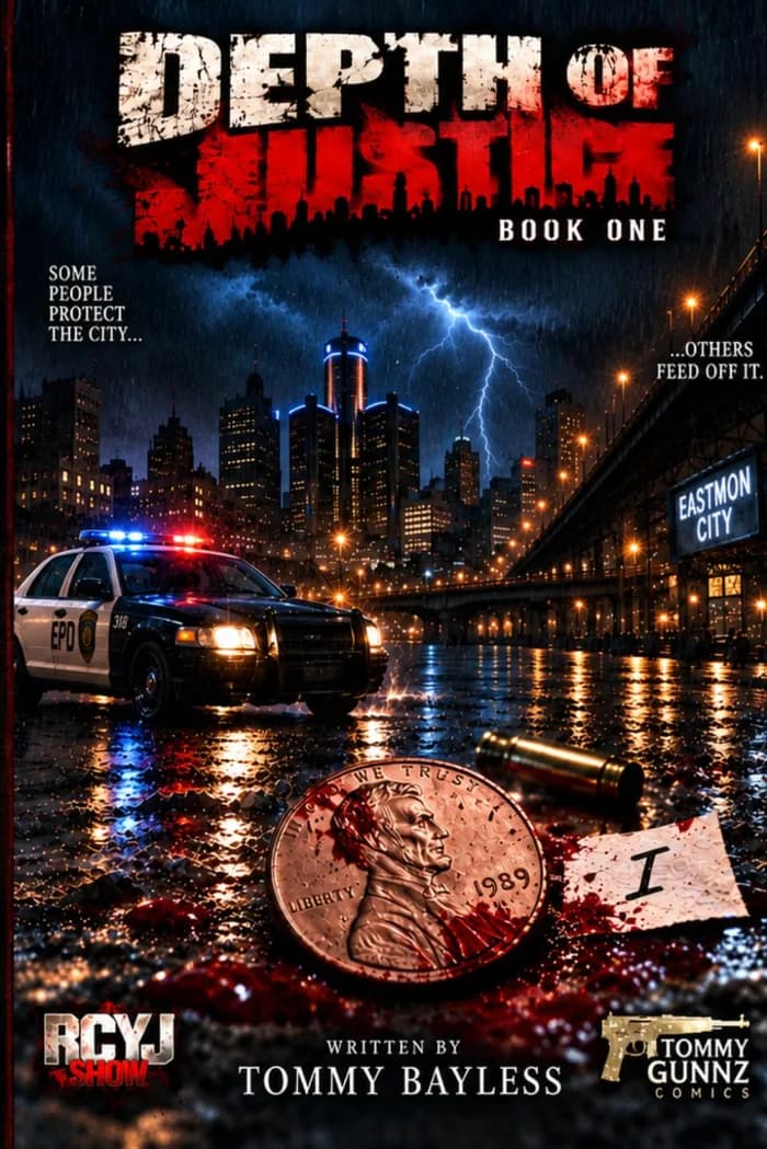depth of justice by tommy bayless, book cover on IndieFiction