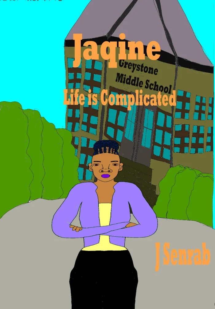 Jaqine standing in front of the school she work at as a teacher