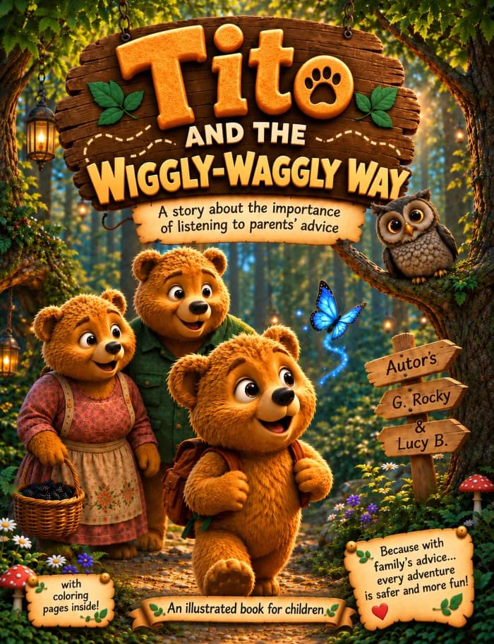 Tito and the Wiggly-Waggly Way by G. Rocky & Lucy B., Children's book cover on IndieFiction