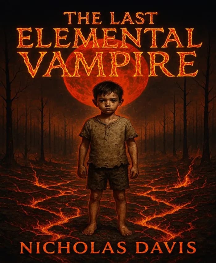 The last elemental vampire by Nicholas Davis, Fantasy book cover on IndieFiction
