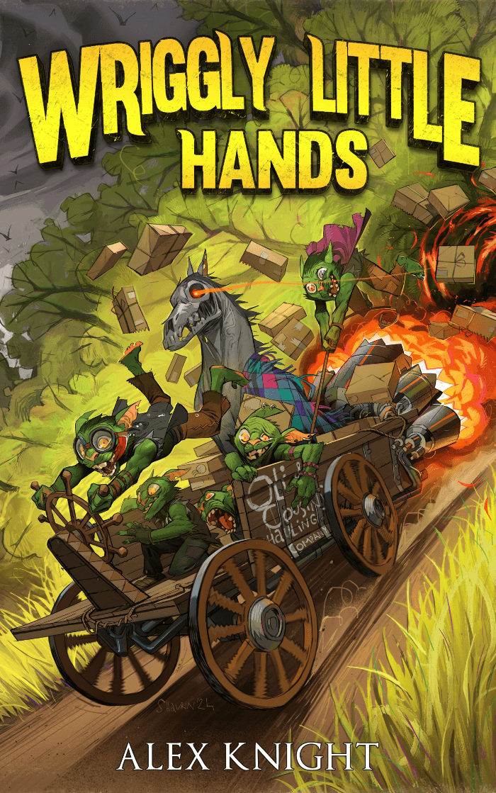 Wriggly Little Hands by Alex Knight, Fantasy book cover on IndieFiction