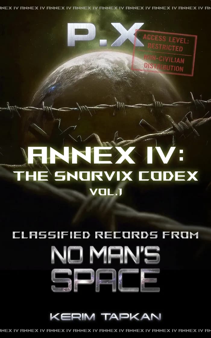 Annex IV: The Snorvix Codex, Volume I by Kerim Tapkan, Science Fiction book cover on IndieFiction