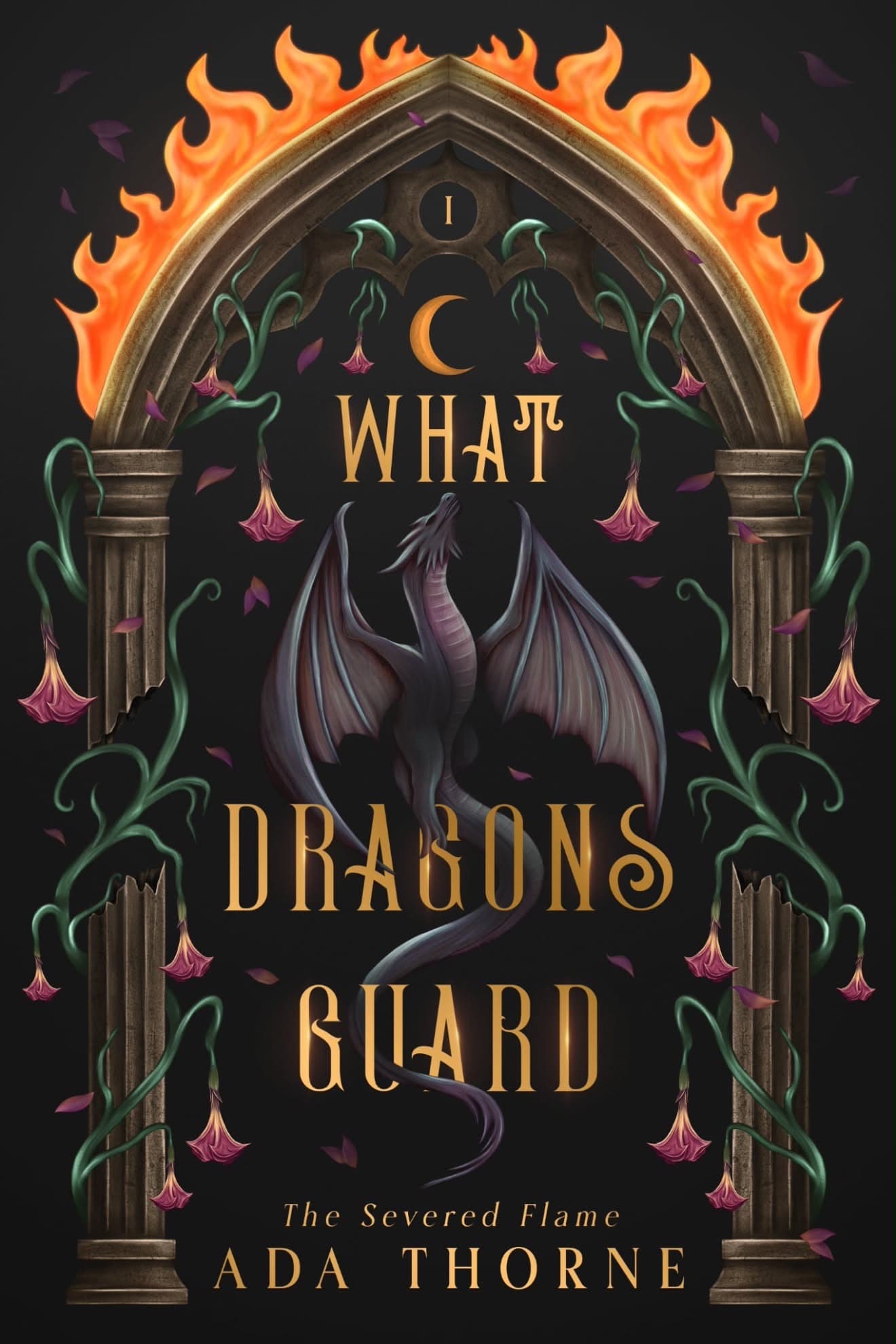 The Severed Flame: What Dragons Guard by Ada Thorne, book cover on IndieFiction
