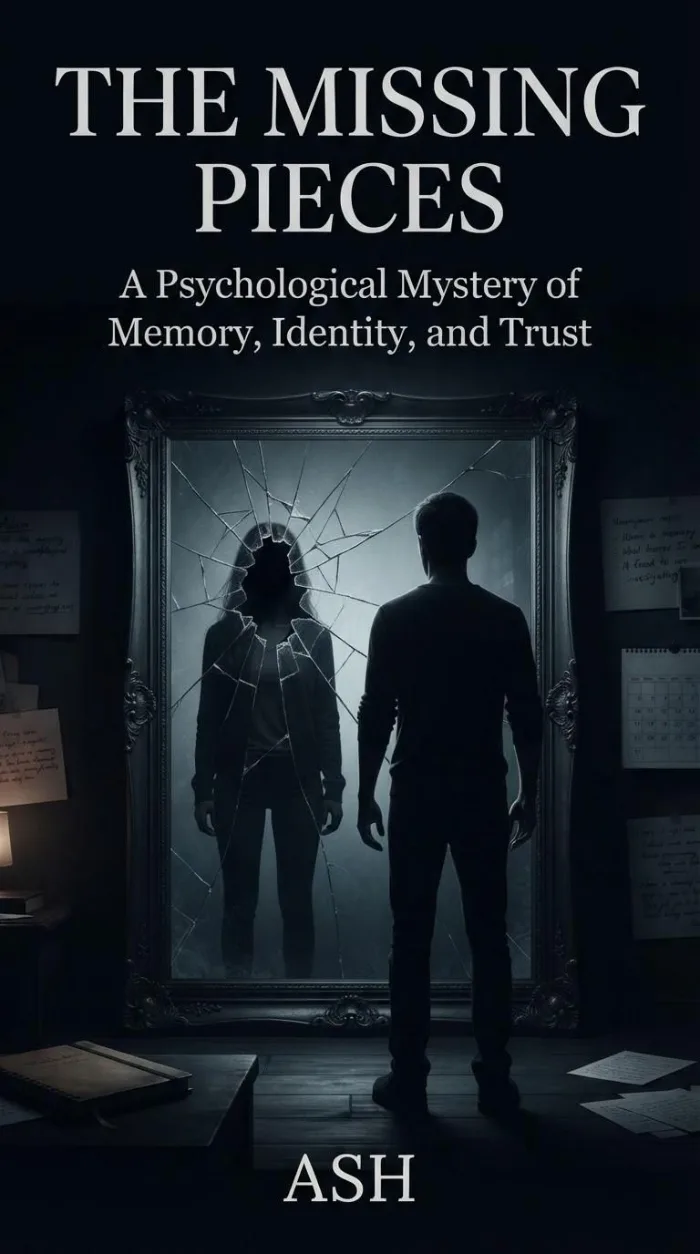 The Missing Pieces by Ash, Thriller/Mystery/Crime book cover on IndieFiction