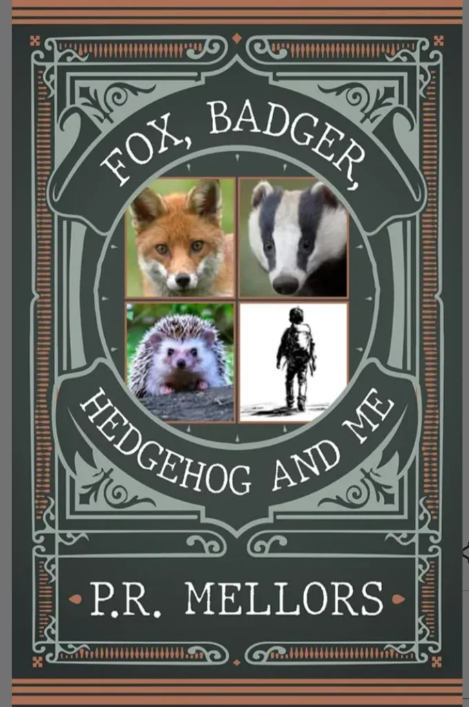 Images of fox, badger, hedgehog and the young boy set as a crest