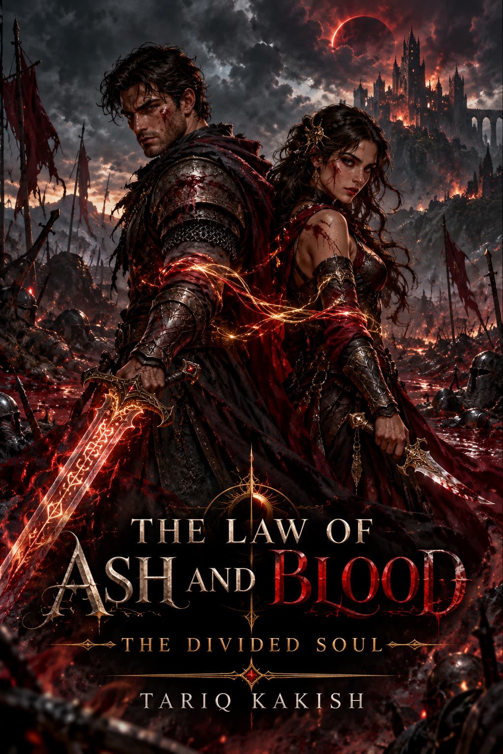 The Law of Ash and Blood: The Divided Soul by Tariq Kakish, Fantasy book cover on IndieFiction