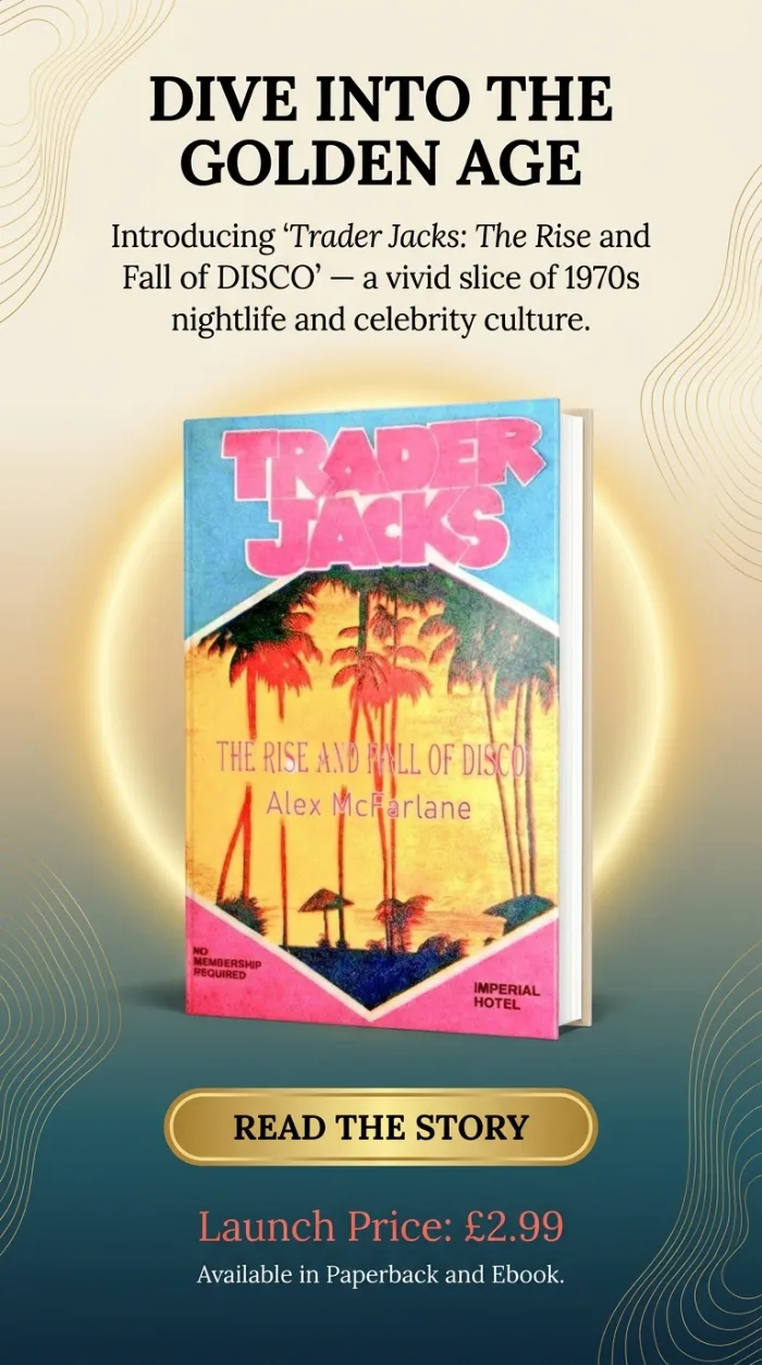 Trader Jacks: the Rise and Fall of DISCO by Alex McFarlane, book cover on IndieFiction