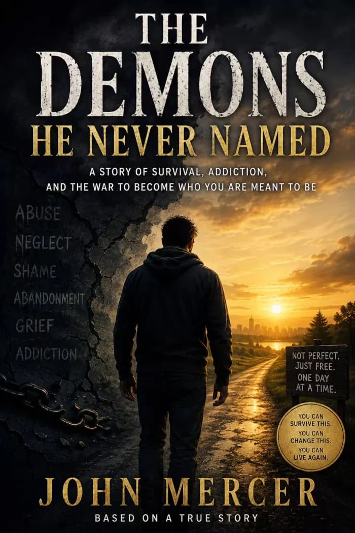 The Demons He Never Named by John Lavallee, book cover on IndieFiction