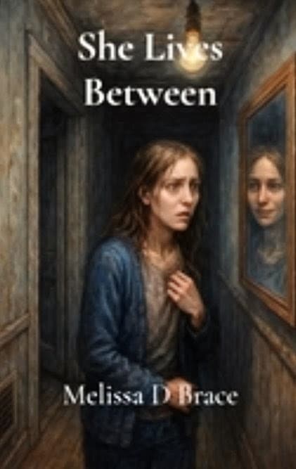 She Lives Between by Melissa D Brace, Literary Fiction book cover on IndieFiction