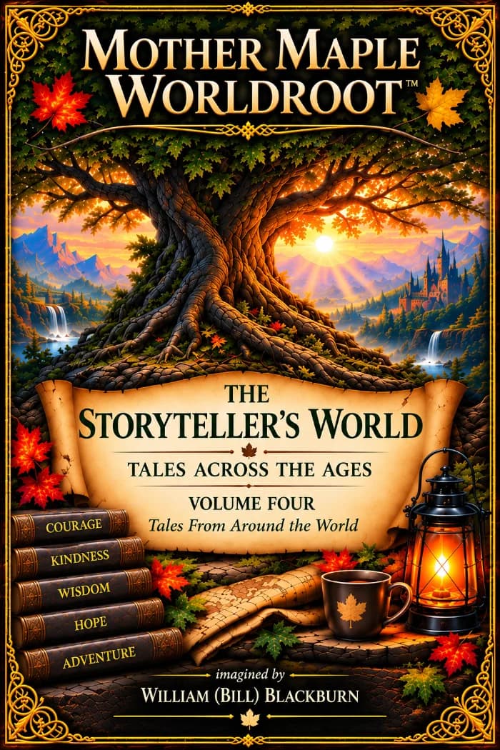 Mother Maple Worldroot — The Storyteller's World, Volume Four by William (Bill) Blackburn, Children's book cover on IndieFiction