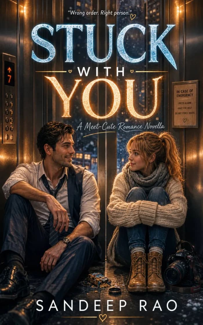 STUCK WITH YOU: A Meet-Cute Romance Novella by SANDEEP RAO, book cover on IndieFiction
