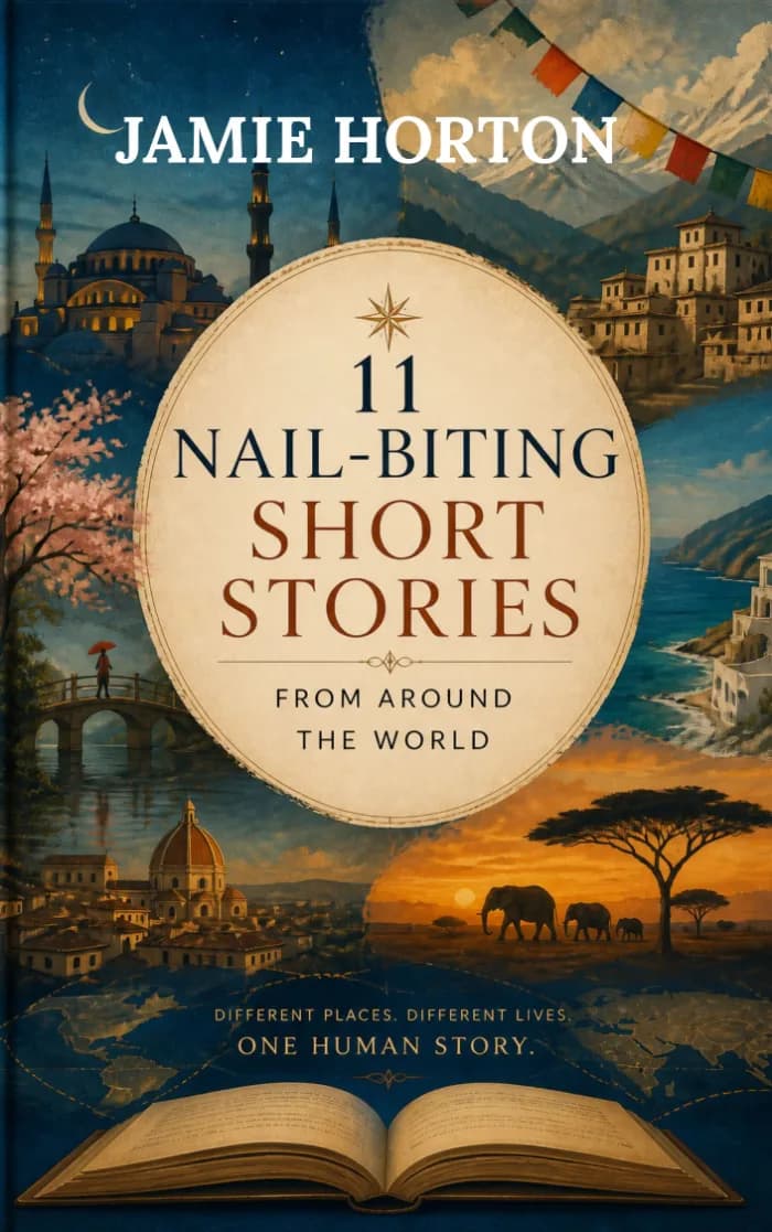 11 Nail-Biting Short Stories: From Around The World by Jamie Horton, book cover on IndieFiction