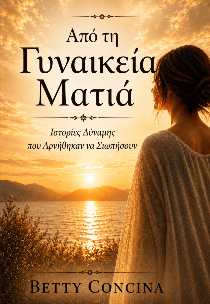 Από τη Γυναικεία Ματιά — Ιστορίες Δύναμης που Αρνήθηκαν να Σιωπήσουν by Betty Concina, Memoir/Biography book cover on IndieFiction