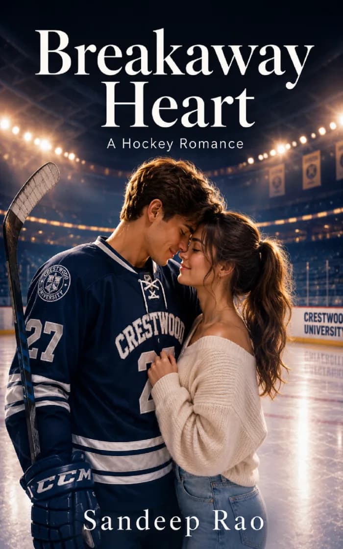 Breakaway Heart : A Hockey Romance by SANDEEP RAO, Romance book cover on IndieFiction