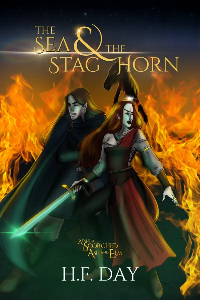 The Sea & The Stag Horn by H.F. Day, book cover on IndieFiction