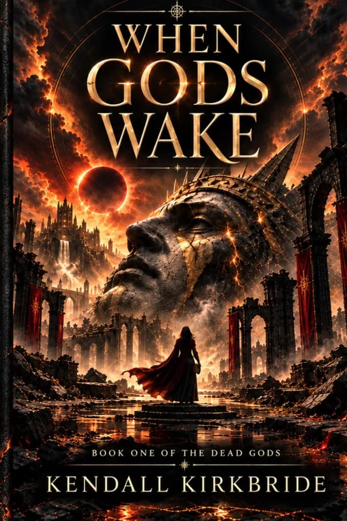 When Gods Wake by Kendall Kirkbride, book cover on IndieFiction