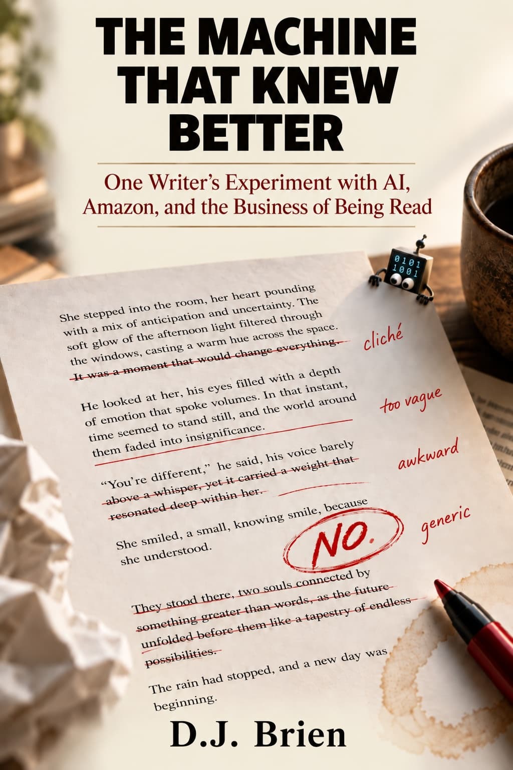 The Machine That Knew Better: One Writer's Experiment with AI, Amazon, and the Business of Being Read by D.J. Brien, Business/Career book cover on IndieFiction