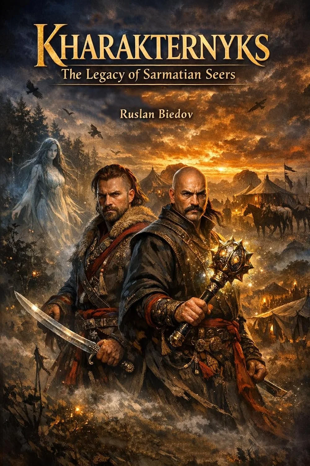 Kharakternyks: The Legacy of Sarmatian Seers by Ruslan Biedov — Fantasy book cover on IndieFiction