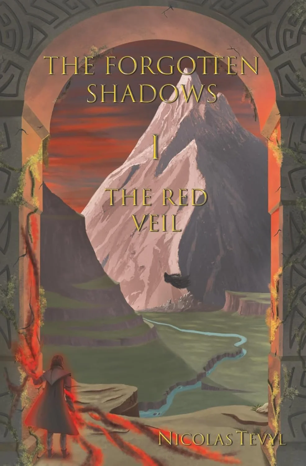 The Forgotten Shadows I: The Red Veil by Nicolas Tevyl — Fantasy book cover on IndieFiction